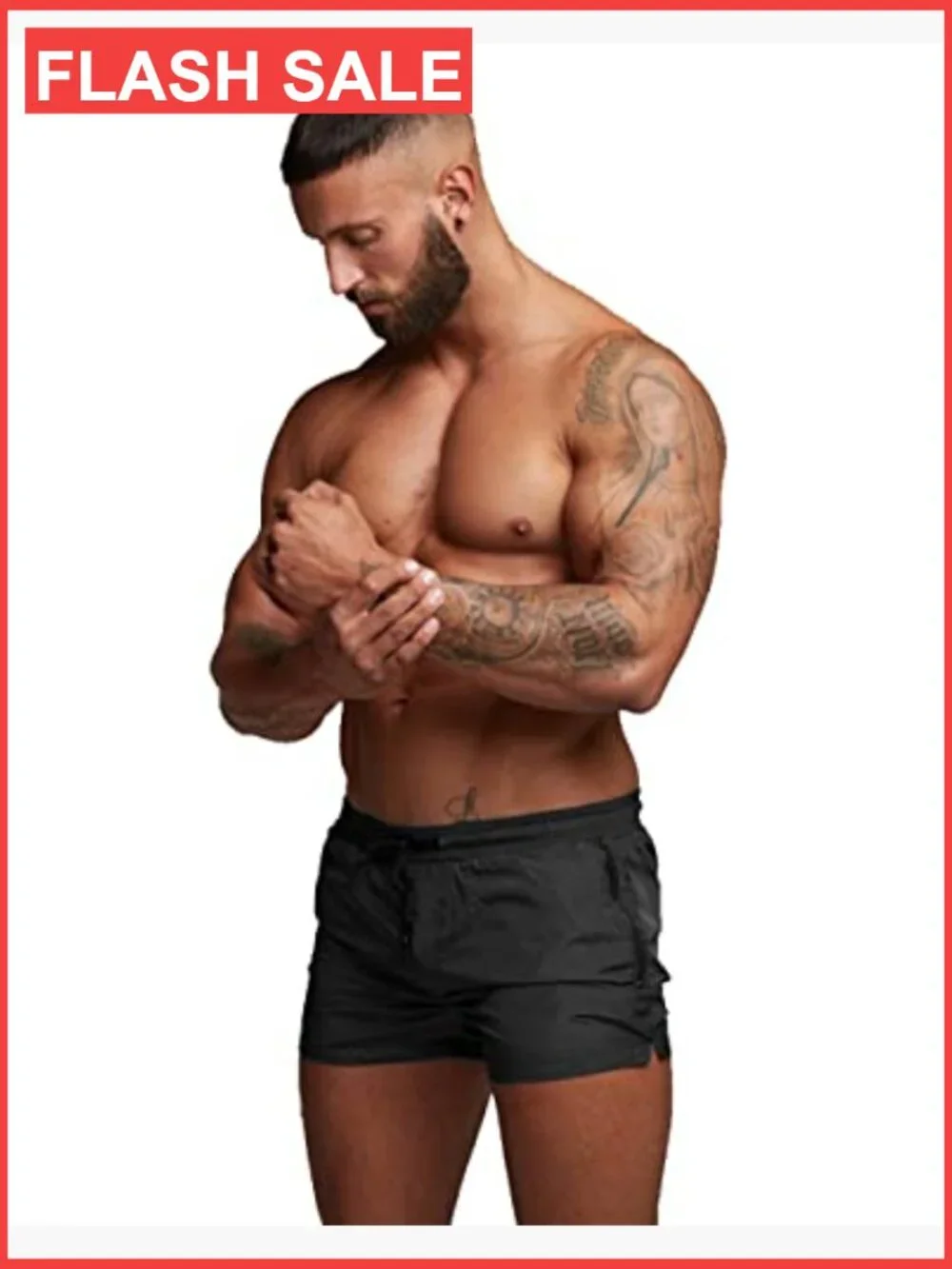 Mens Swim Trunks with Zipper Pockets Quick Dry Board Shorts